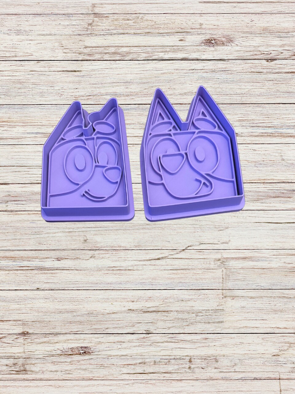 Bluey Heeler and Red Heeler Sisters cookie Size cutter set from 3.25 -3.5 inches